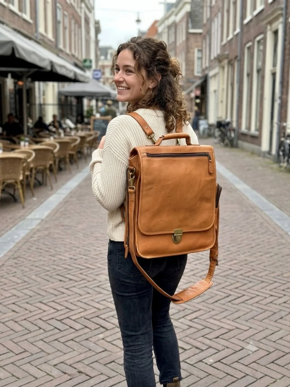 Latico Vintage Colombian Genuine Leather Convertible Backpack & Briefcase